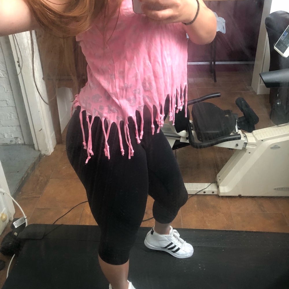 Bright pink tank top